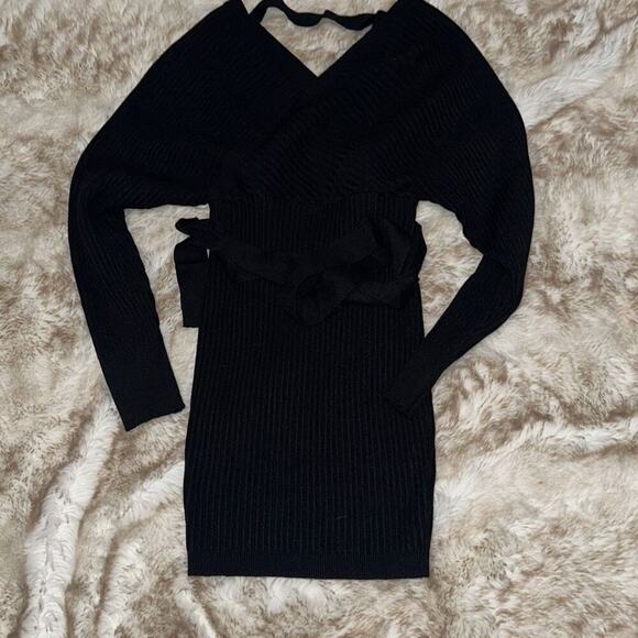 The Vintage Shop Knit Long Sleeve Mini Dress | Sz S - Picture 2 of 4